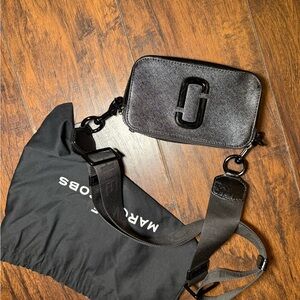 Marc Jacobs Black Snapshot Small Camera Bag with Wide Strap